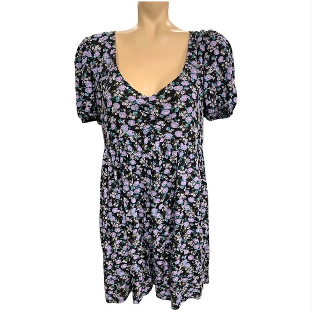 BP Black and Purple Floral Dress Size M